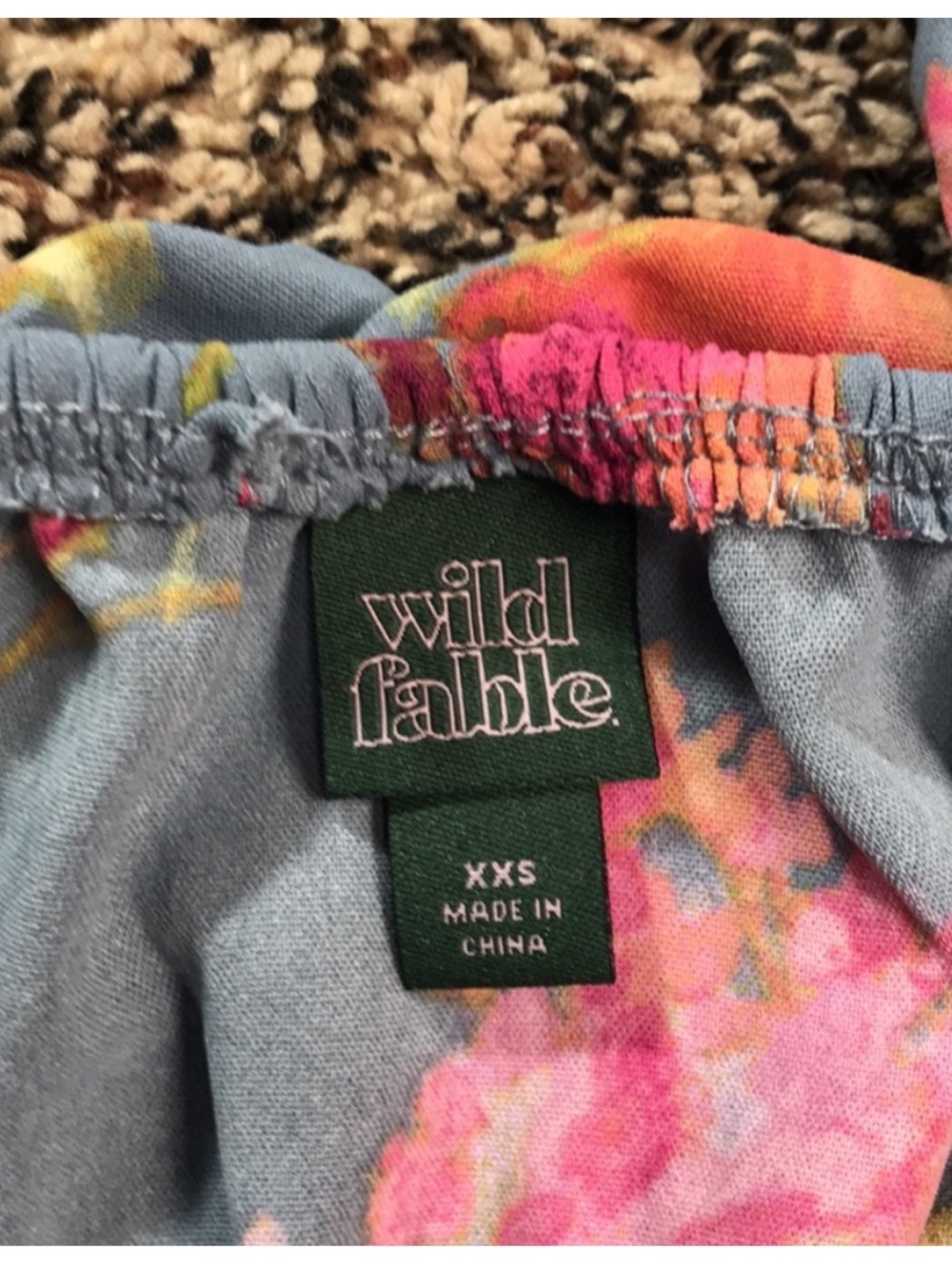 Floral Ruffle Square-Neck Maxi Dress in Blue XXS Wild Fable | NWT - Picture 8 of 9